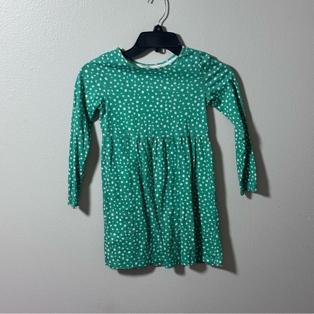 H&M Girls Green Floral Long Sleeve Dress size 6x/7‎
